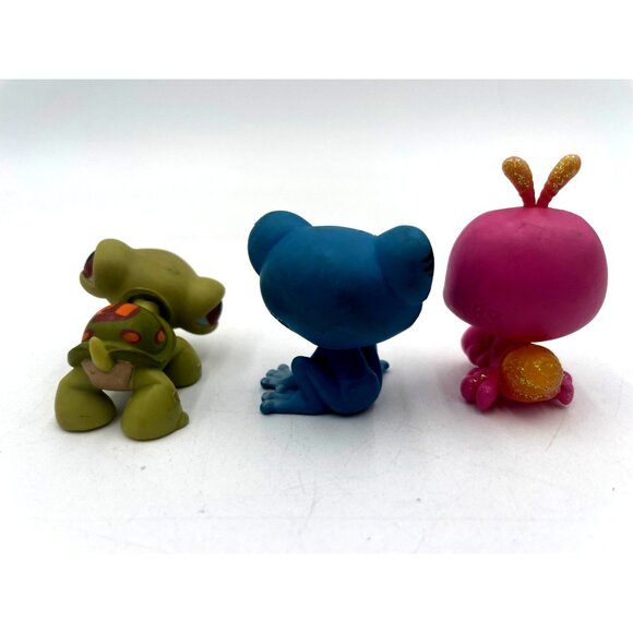 Set Of 3 Littlest Pet Shop Figures Turtle Frog Bug LPS - Picture 3 of 4